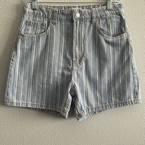 Zara High Rise Stripped Shorts